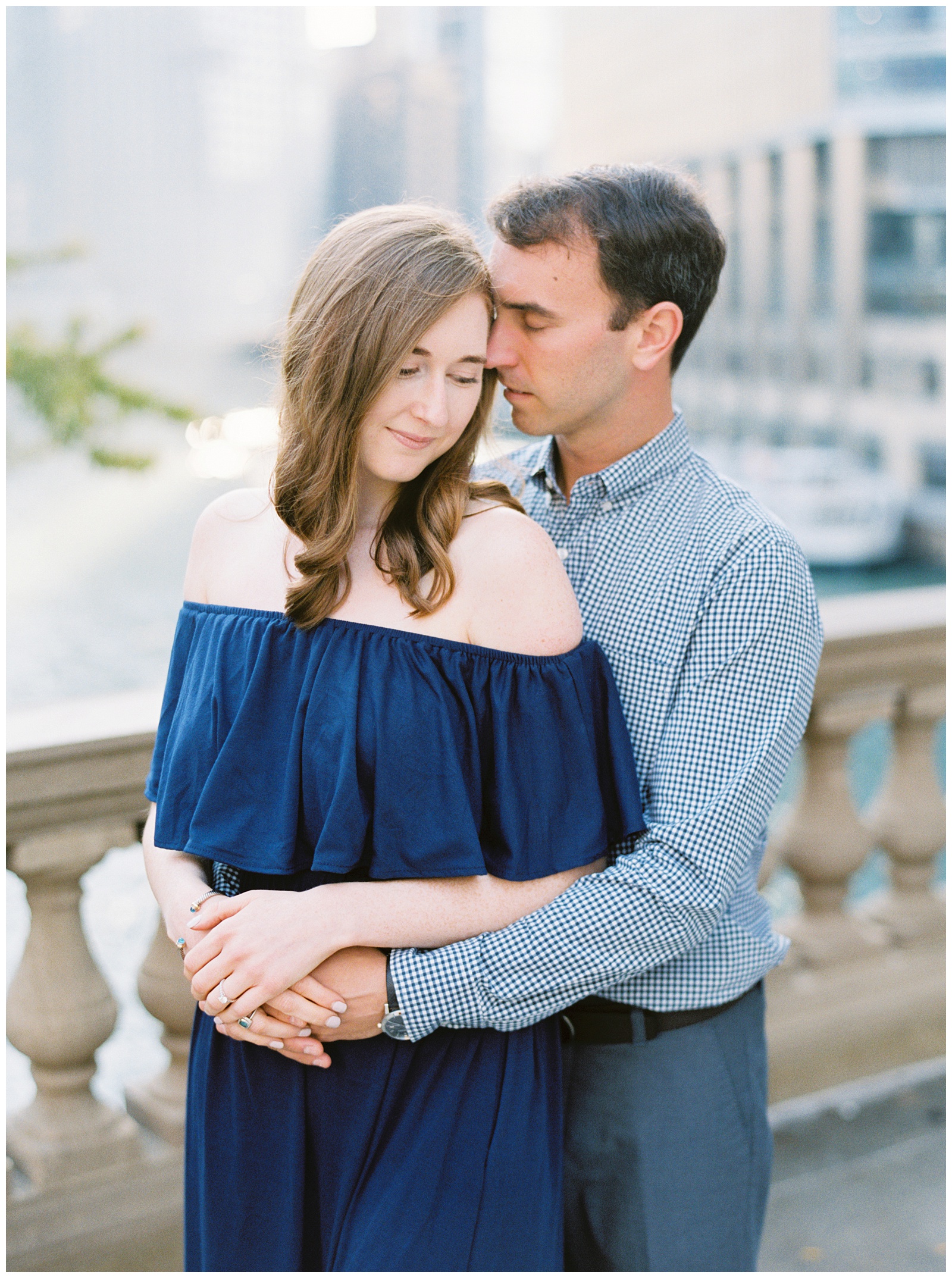 Chicago Downtown Riverwalk and Wrigley Building Engagement Photos