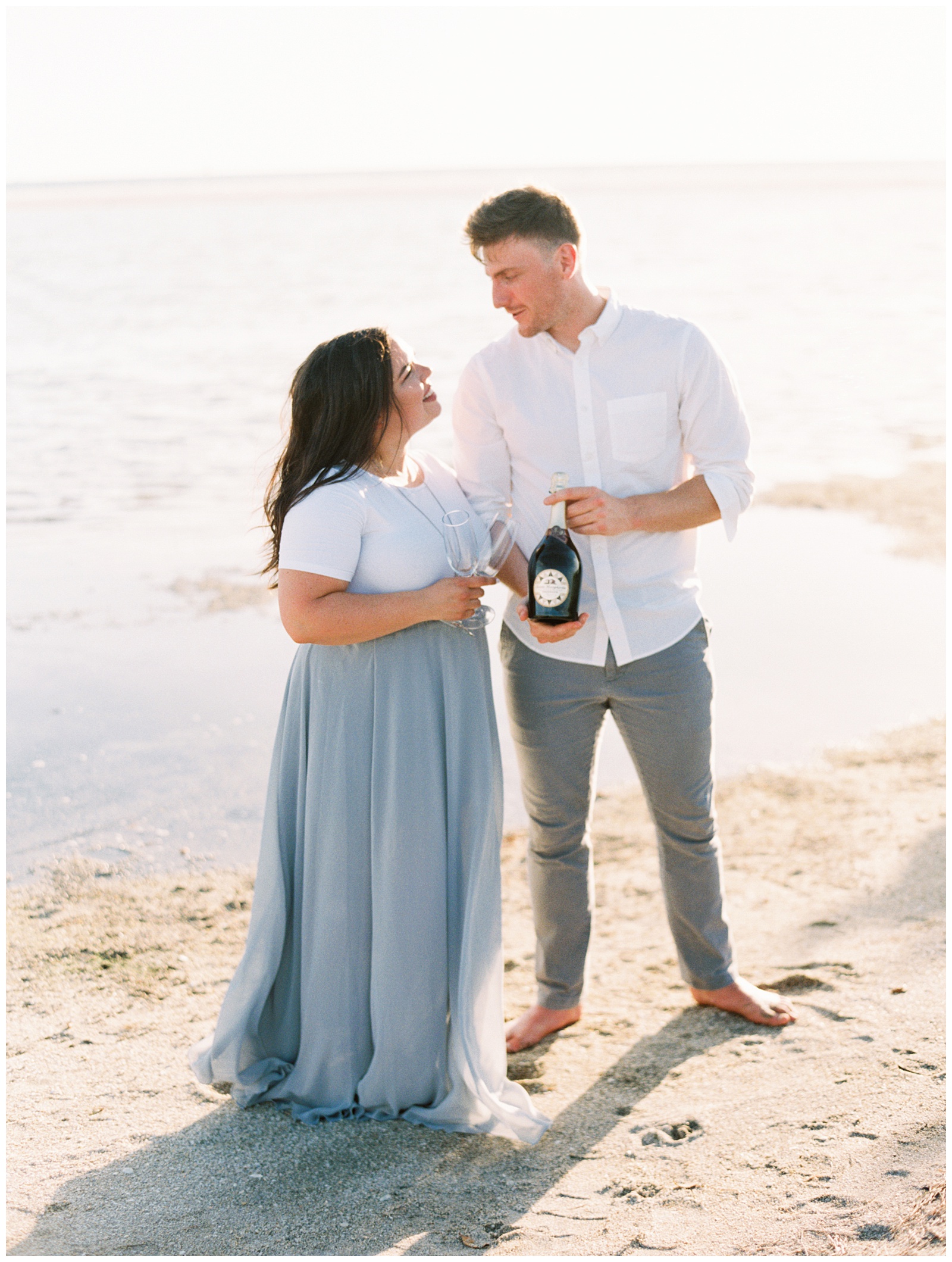 Engagement Photos at Fort DeSoto Beach with Chicago Wedding Photographer Sarah Sunstrom Photography