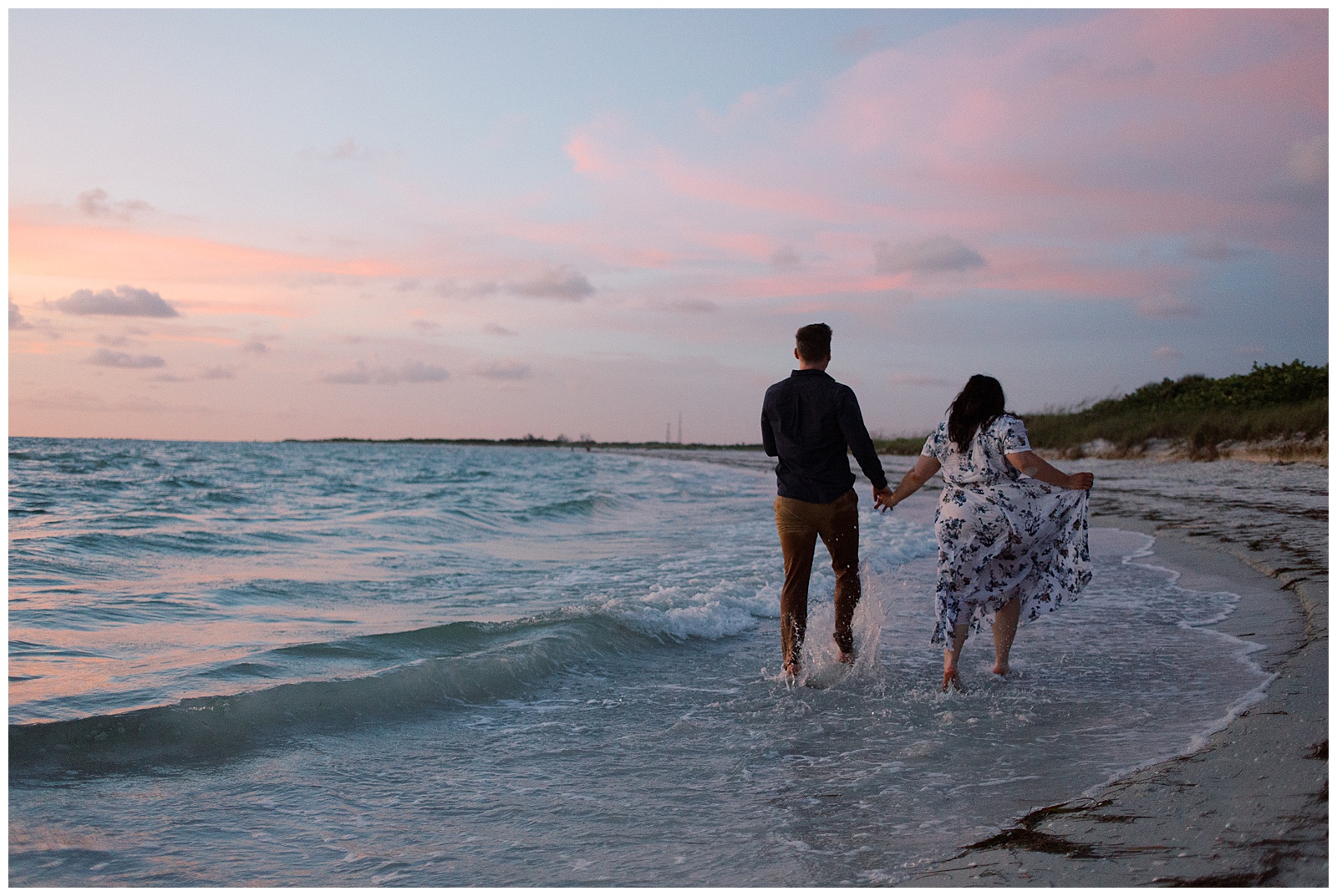 Engagement Photos at Fort DeSoto Beach with Chicago Wedding Photographer Sarah Sunstrom Photography