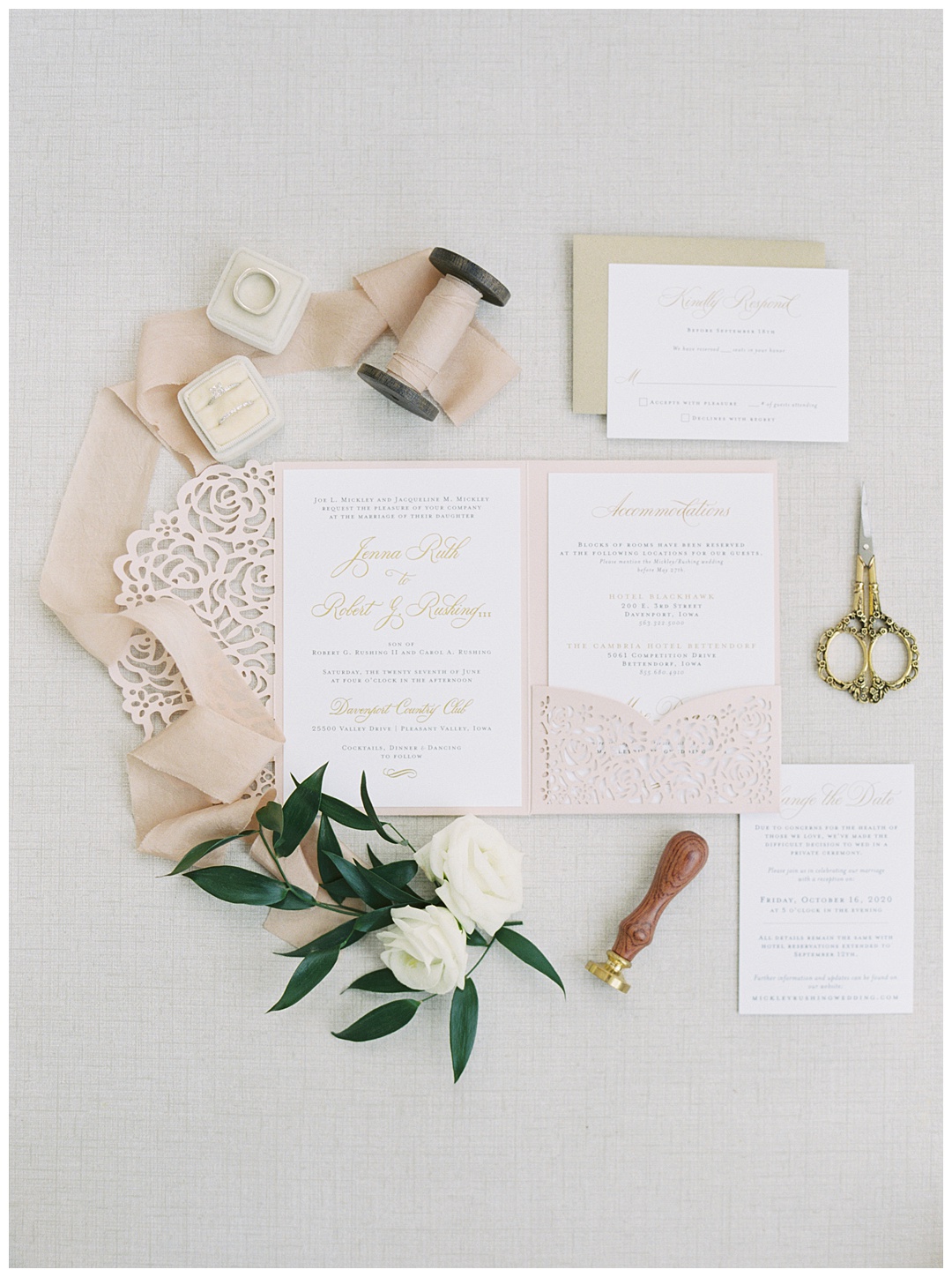 Invitation Suite Lush Backyard Wedding on Film Featured on Magnolia Rouge with Sarah Sunstrom Photography_0001