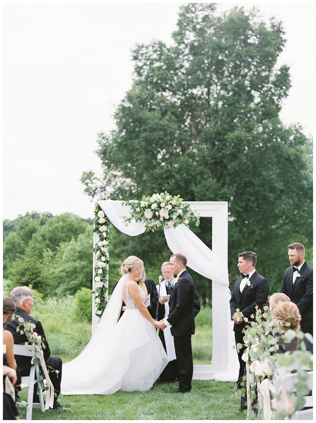 Wedding Ceremony Lush Backyard Wedding on Film Featured on Magnolia Rouge with Sarah Sunstrom Photography