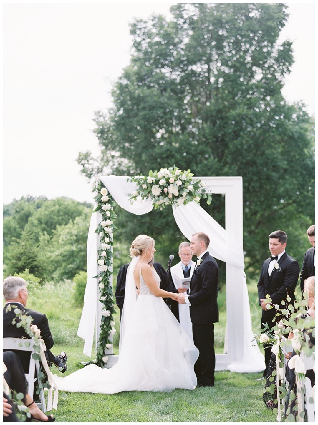 Wedding Altar Lush Backyard Wedding on Film Featured on Magnolia Rouge with Sarah Sunstrom Photography